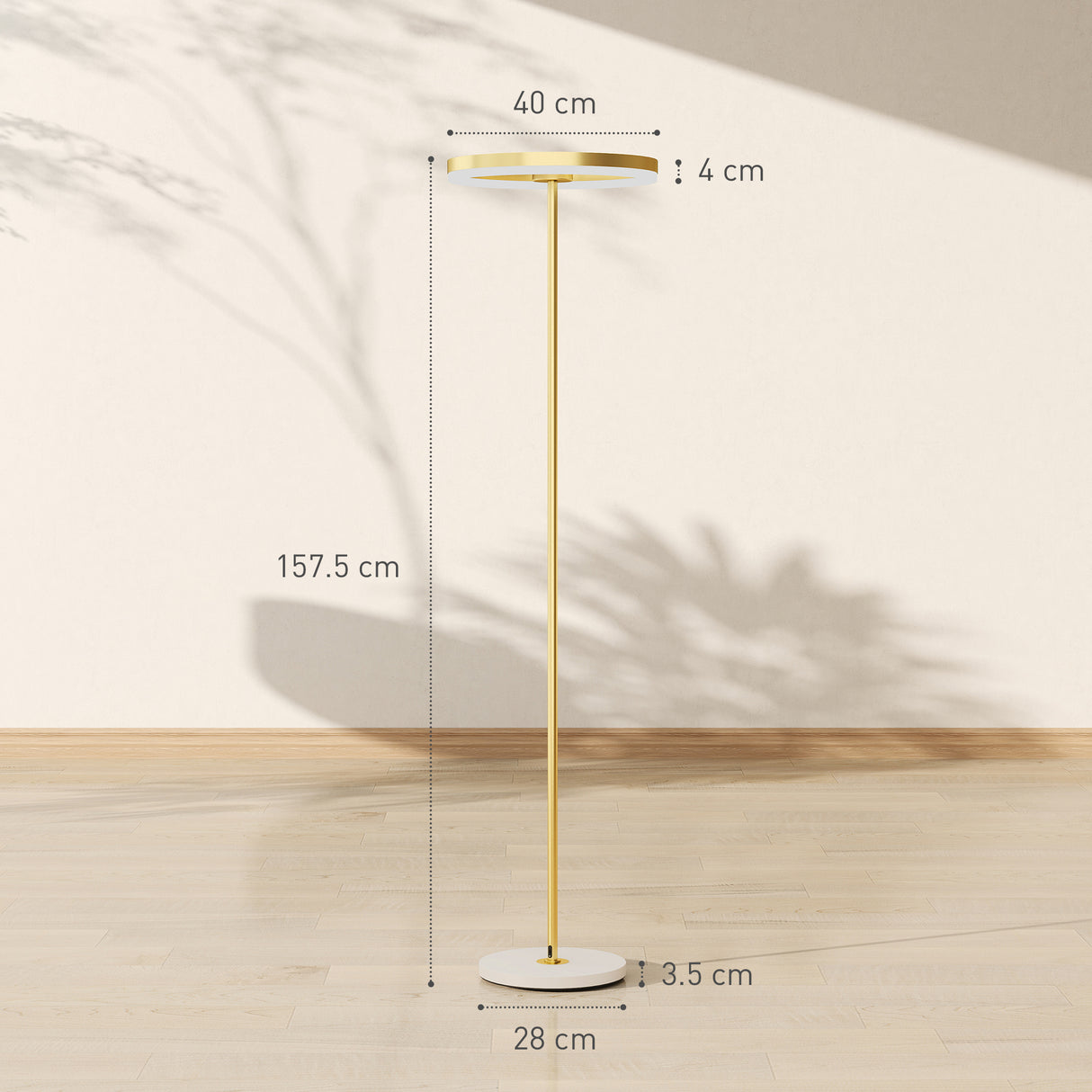 easycomfort easycomfort lampada da terra moderna con luce dimmerabile con interruttore a pedale e 3 luminosita oro