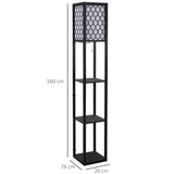 easycomfort easycomfort lampada lampadina da terra salvaspazio con ripiani durevole cotone mdf 26 x 26 x 160 cm nero bianco ean 8054111842280