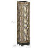 easycomfort easycomfort lampada solare da giardino con pannello di ricarica in acciaio e rattan 15 5x15 5x69 cm nero e marrone