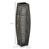 easycomfort easycomfort lampada solare da giardino con pannello di ricarica in acciaio e rattan 21x21x78 cm nero e grigio