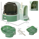 easycomfort easycomfort lettiera per gatti chiusa con coperchio apribile e vassoio estraibile 52x60x42 cm verde