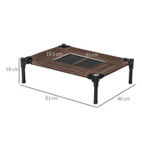 easycomfort easycomfort lettino per cani rialzato con seduta traspirante in acciaio e tessuto 61x46x18 cm nero e caffe