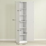easycomfort easycomfort mobile colonna bagno a 2 armadietti con 6 ripiani regolabili in legno 40x35x180 cm bianco