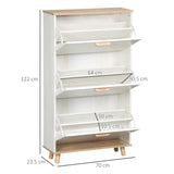 easycomfort easycomfort mobile scarpiera salvaspazio in truciolato con 3 cassetti e 2 ripiani interni regolabili 70x23 5x122 cm bianco
