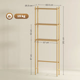 easycomfort easycomfort mobile sopra wc a 3 ripiani a doghe salvaspazio in bambu 63 5x25 5x181 cm color legno