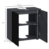 easycomfort easycomfort mobile sottolavabo bagno per piedistallo con armadietto 2 ante 60x30x60cm nero