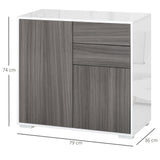 easycomfort easycomfort mobiletto 2 cassetti e 2 ante apertura a pressione mobile con 2 cassetti e 2 ante per casa e ufficio 79x36x74cm grigio chiaro e bianco ean 8054111846233