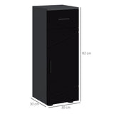 easycomfort easycomfort mobiletto bagno in truciolato con cassetto e armadietto a 2 livelli regolabili 30x30x82 cm nero e grigio