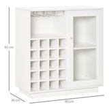 easycomfort easycomfort mobiletto portabottiglie vini con porta calici e armadietto capacita 20 bottiglie 80x36x85 cm bianco