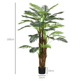 easycomfort easycomfort palma artificiale verde da 160 cm in vaso con 36 foglie in pe e cemento per interno ed esterno