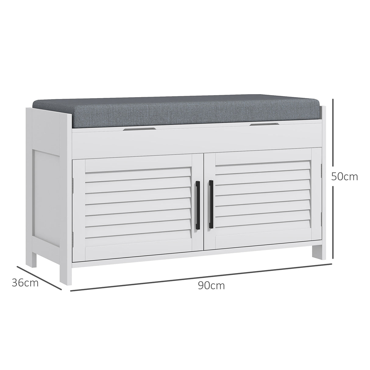 easycomfort easycomfort panca scarpiera con ripiano interno regolabile su 3 livelli in mdf e simil lino 90x36x50 cm bianco e grigio