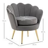 easycomfort easycomfort poltrona a conchiglia poltroncina vintage poltroncina da camera e salotto design elegante con schienale alto 76x67x74cm grigio