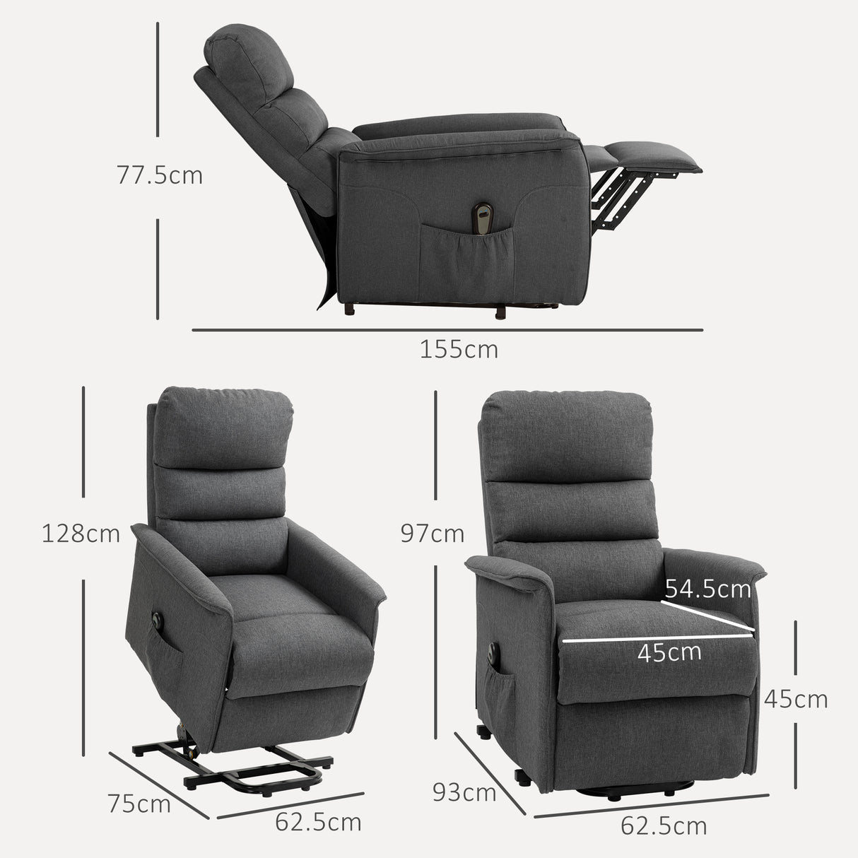 easycomfort easycomfort poltrona alzapersona elettrica con 8 punti vibranti 4 modalita di massaggio e riscaldamento grigio