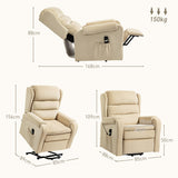 easycomfort easycomfort poltrona alzapersona reclinabile a 160 con poggiapiedi e telecomando in velluto 85x88x109 cm crema