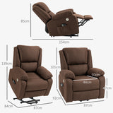 easycomfort easycomfort poltrona alzapersona reclinabile con poggiapiedi in tessuto effetto lino 87x92x105 cm caffe
