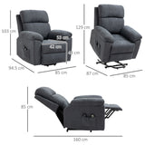 easycomfort easycomfort poltrona alzapersona reclinabile fino a 135 con 8 punti massaggianti telecomando e poggiapiedi 89x99x103 cm grigio