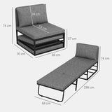 easycomfort easycomfort poltrona letto con cuscino e copertura protettiva in tessuto effetto lino e metallo 66x70x74 cm grigio
