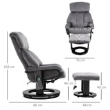 easycomfort easycomfort poltrona massaggiante reclinabile con poggiapiedi e telecomando in finta pelle pu 76x80x102 cm grigio