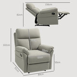 easycomfort easycomfort poltrona reclinabile 140 con poggiapiedi in microfibra schiuma e metallo 84x91x102 cm grigio
