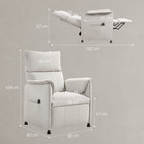 easycomfort easycomfort poltrona reclinabile elettrica con telecomando e poggiapiedi in tessuto effetto velluto 80x83x104 cm crema