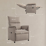 easycomfort easycomfort poltrona reclinabile elettrica con telecomando e poggiapiedi in tessuto effetto velluto 80x83x104 cm marrone