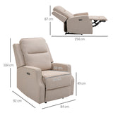 easycomfort easycomfort poltrona relax elettrica poltrona reclinabile 150 moderna con usb per soggiorno camera da letto beige 84x92x104cm