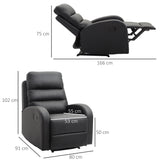 easycomfort easycomfort poltrona relax reclinabile con seduta imbottita e poggiapiedi per casa e ufficio in pelle pu 80x91x102 cm nera ean 8055776911762