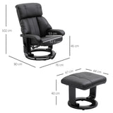easycomfort easycomfort poltrona relax reclinabile e massaggiante con pouf poggiapiedi e telecomando 76x80x102 cm nero