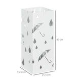 easycomfort easycomfort portaombrelli in metallo con 4 ganci e vaschetta raccogligocce 15 5x15 5x41cm bianco