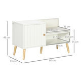 easycomfort easycomfort scarpiera da ingresso con seduta imbottita e armadietto per 4 paia di scarpe 80x33x49cm bianco
