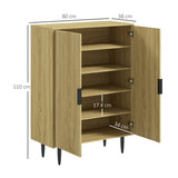 easycomfort easycomfort scarpiera salvaspazio per 15 paia di scarpe con 4 ripiani regolabili 80x38x110cm rovere