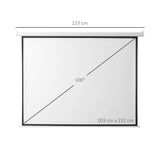 easycomfort easycomfort schermo per proiettore 100 pollici formato 43 regolabile con telecomando schermo di proiezione motorizzato compatto 203x152 cm bianco ean 8054144130989