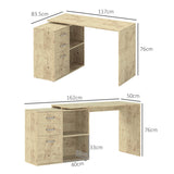 easycomfort easycomfort scrivania angolare per pc con 3 cassetti e ripiani aperti in legno e metallo 117x83 5x76 cm noce