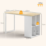 easycomfort easycomfort scrivania per computer salvaspazio con 4 ripiani aperti in legno e acciaio 120x54x75 cm bianco e rovere