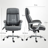 easycomfort easycomfort sedia da ufficio massaggiante a 6 punti e inclinabile in pelle pu e acciaio 66x72x113 121 cm grigio carbone