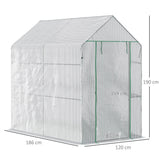 easycomfort easycomfort serra a casetta con rivestimento in pe porta a cerniera e 4 ripiani 186x120x190cm bianco