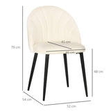 easycomfort easycomfort set 2 sedie da salotto e sala da pranzo imbottite in metallo e tessuto effetto velluto beige 52x54x79 cm