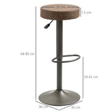 easycomfort easycomfort set 2 sgabelli da bar girevoli con poggiapiedi e altezza regolabile 35x36x64 85cm marrone