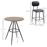 immagine-3-easycomfort-easycomfort-set-3-pezzi-tavolo-da-cucina-e-2-sedie-moderne-da-cucina-in-pelle-pu-con-seduta-imbottita-nero-e-marrone