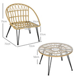 easycomfort easycomfort set da giardino 5 pezzi in rattan con tavolo rotondo 82x50 cm e 4 sedie 72x72x75 cm con cuscini