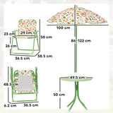easycomfort easycomfort set da giardino per bambini 2 5 anni con tavolino rotondo 2 sedie pieghevoli e un ombrellone verde