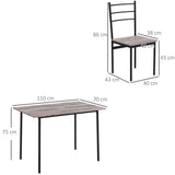 easycomfort easycomfort set tavolo e sedie 5 pezzi salvaspazio con tavolo da cucina rettangolare e 4 sedie moderne in mdf e acciaio