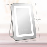 easycomfort easycomfort specchio trucco con luci regolabili a 3 colori presa usb e specchietto ingranditore 10x 31x41 5x3cm bianco