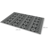 easycomfort easycomfort tappeto moderno per esterni nero e grigio in pp con design reversibile e pieghevole 182x274 cm