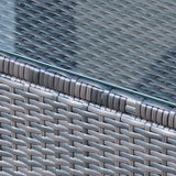 easycomfort easycomfort tavolino da giardino in vetro temperato 5mm rettangolare esterno rattan 85 x 50 x 39 cm marrone ean 8054144139906
