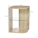 easycomfort easycomfort tavolino da salotto moderno e multiuso in legno e vetro per soggiorno o camera 40x40x56cm