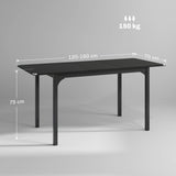 easycomfort easycomfort tavolo allungabile 4 6 posti espandibile da 120 160 cm con gambe in acciaio nero
