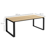 easycomfort easycomfort tavolo da giardino rettangolare in alluminio con piano a doghe per 6 8 persone 180x90x74cm quercia