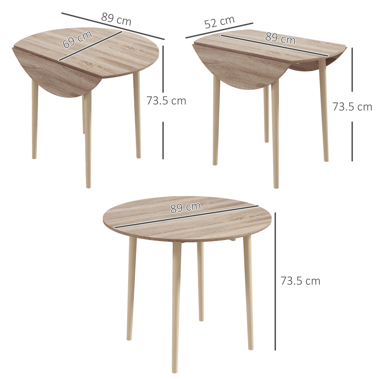 easycomfort easycomfort tavolo pieghevole moderno a ribalta per cucina e soggiorno in truciolato 89x73 5 cm