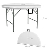 easycomfort easycomfort tavolo pieghevole per giardino e campeggio in acciaio e hdpe 122x73 cm grigio e bianco